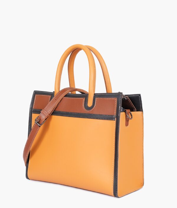 Mustard Vintage Handbag – Structured Shoulder Bag with Adjustable Strap